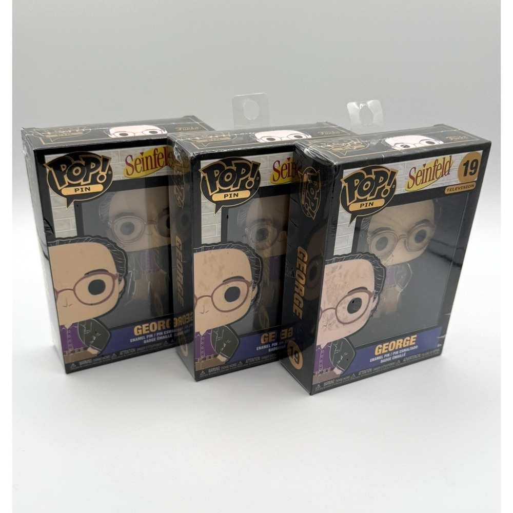 Funko Pop Pins Seinfeld George #19 Enamel Pin NIB Sealed 3 Pack